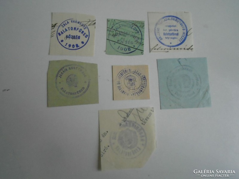 D202429  BALATONFÜRED    régi bélyegző-lenyomatok  7  db.   kb 1900-1950's