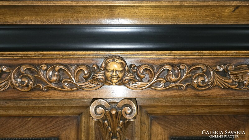 A824 old carved shelf cabinet