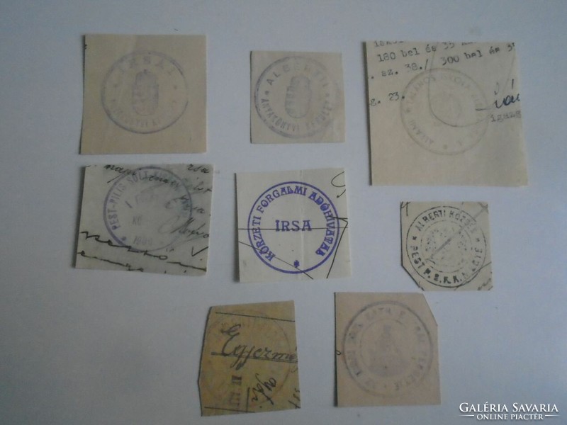 D202418   ALBERTISRA - ALBERTI - IRSA  régi bélyegző-lenyomatok  8 db.   kb 1900-1950's