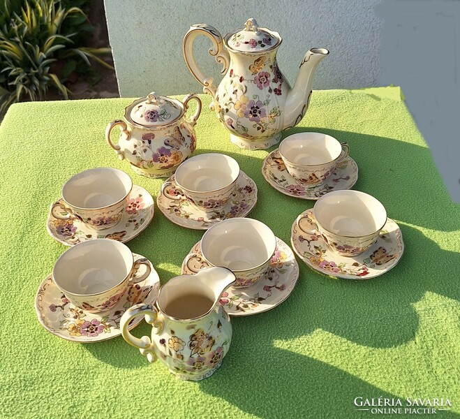 Zsolnay butterfly pattern coffee and tea set of 15 pieces