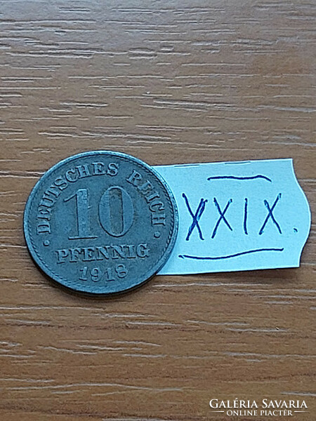 German Empire deutsches reich 10 pfennig 1918 zinc, ii. William xxix