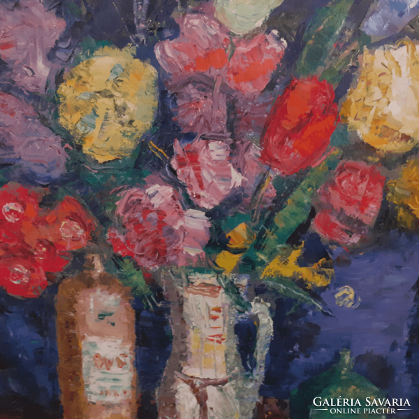 Vén Emil Csendélet virággal M01581