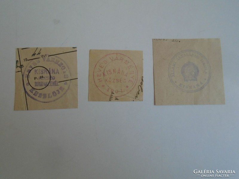 D202439  KISNÁNA  régi bélyegző-lenyomatok 3 db.   kb 1900-1950's