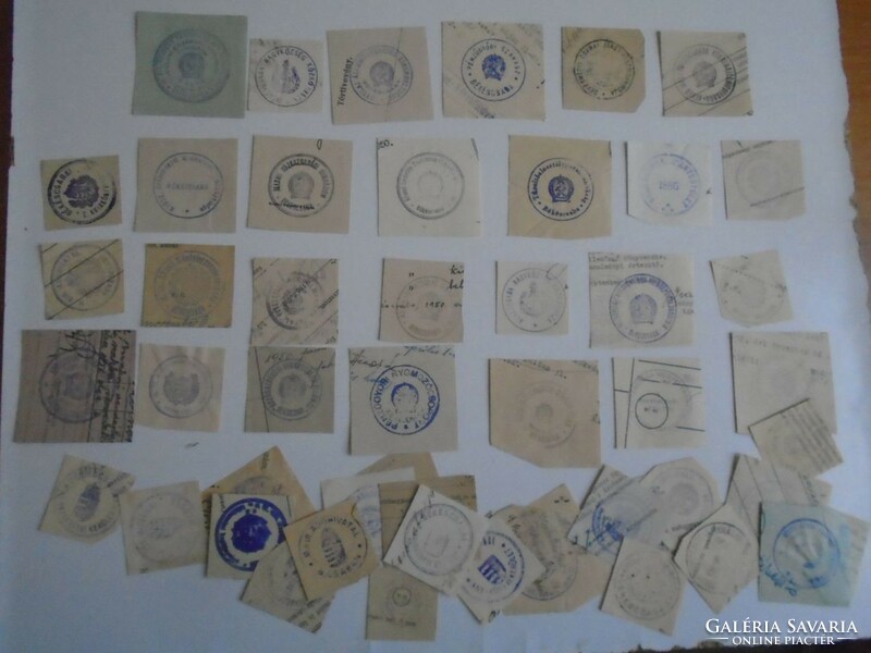 D202404 BÉKÉSCSABA   régi bélyegző-lenyomatok 40+ db.   kb 1900-1950's