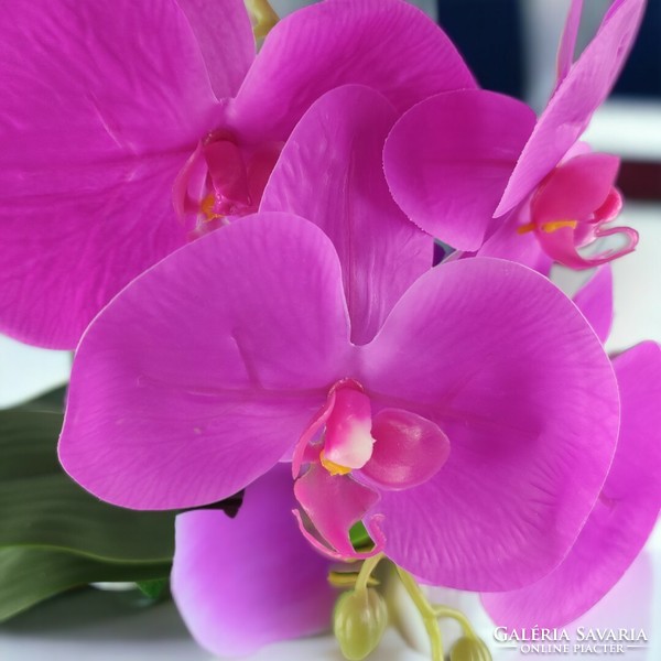 Nagyméretű élethű ciklámen orchidea kaspóban OR108CI