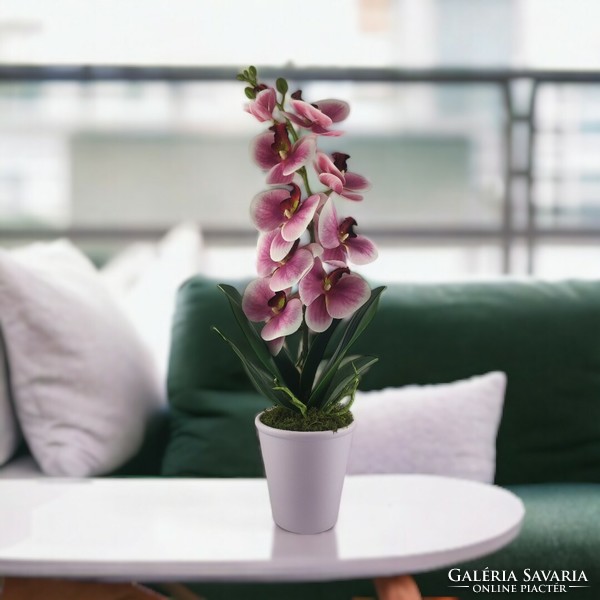 Large lifelike mauve orchid in pot or111fhma