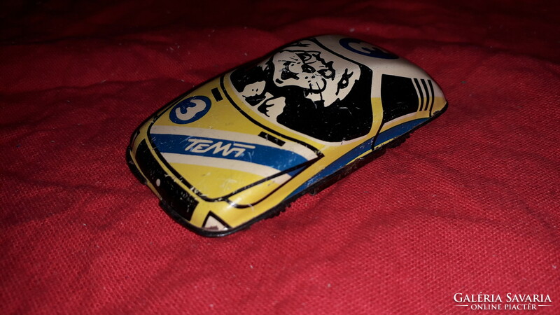 Old cccp Russian plate metal toy car lion with driver 8 cm as shown in the pictures