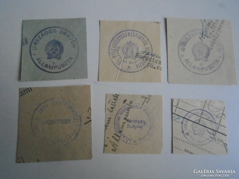 D202419   ÁLLAMPUSZTA régi bélyegző-lenyomatok  6 db.   kb 1900-1950's