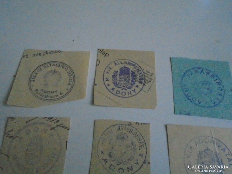D202415    ADONY  régi bélyegző-lenyomatok  7 db.   kb 1900-1950's
