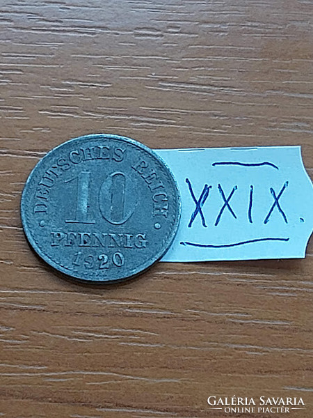 German Empire deutsches reich 10 pfennig 1920 zinc, ii. William xxix