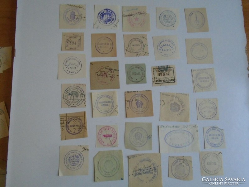 D202408  ABÁDSZALÓK   régi bélyegző-lenyomatok  30 db.   kb 1900-1950's