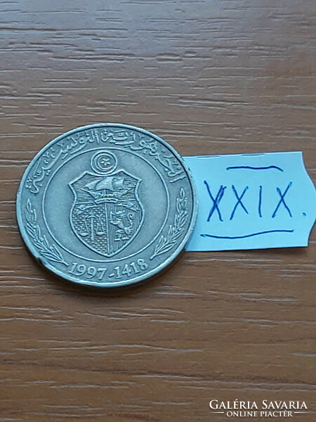 Tunisia 1 dinar 1997 1418 copper-nickel xxix