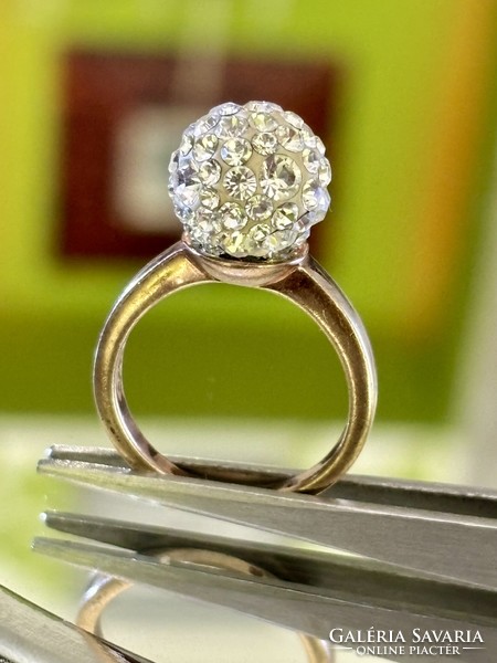 Káprázatos ezüst gyűrű (aranyozott