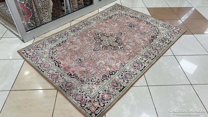 3539 Cashmere caterpillar silk Isfahani handmade Persian carpet 120x176cm free courier