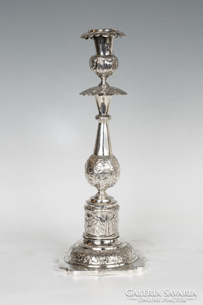 Antique silver Russian candle holder (1870s)