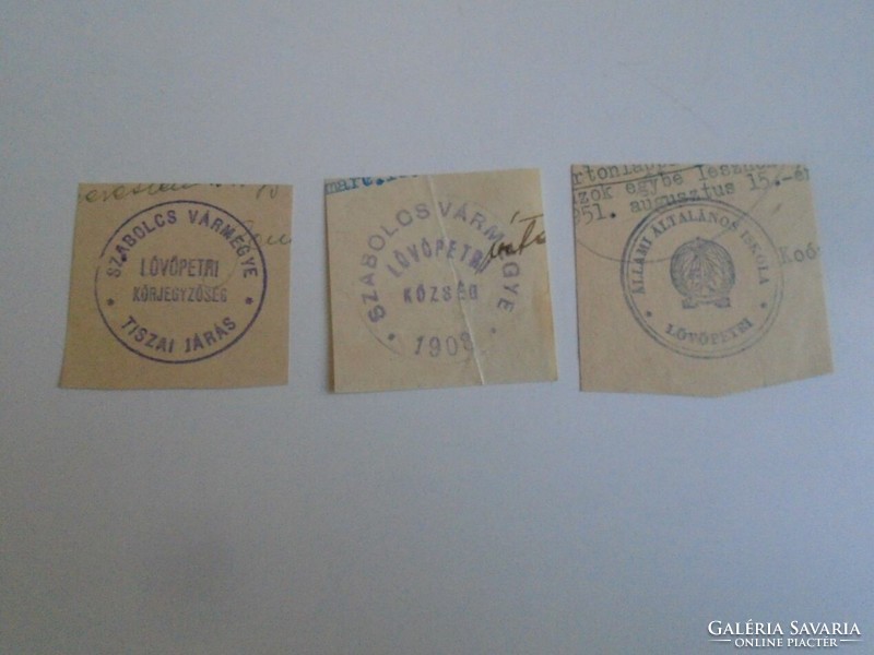 D202472 Löőpetri old stamp impressions 3 pcs. About 1900-1950's