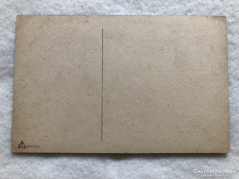 Antique, old romantic postcard - postal clean -10.