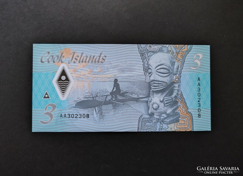 Cook Islands $3 2021, unc polymer, commemorative banknote. Series 