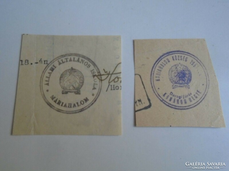 D202475 MÁRIAHALOM  régi bélyegző-lenyomatok  2 db.   kb 1900-1950's
