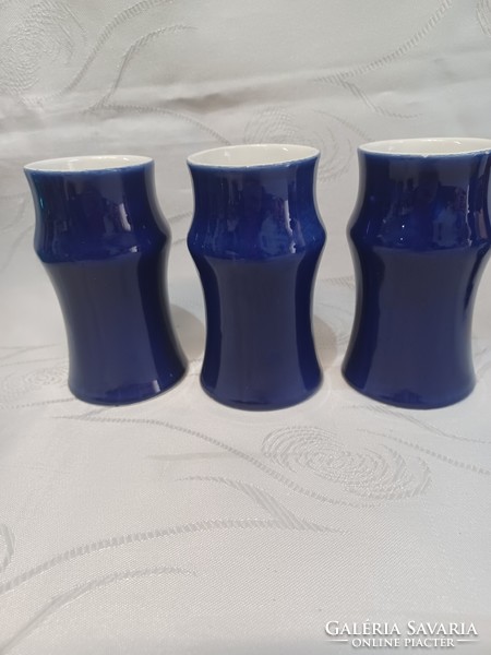Cobalt blue granite small vases, the 3 pieces are sold together