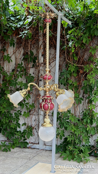3 arm restored antique chandelier