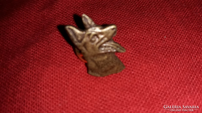Old very nice copper hunting hat, German shepherd dog collar button badge as shown in the pictures