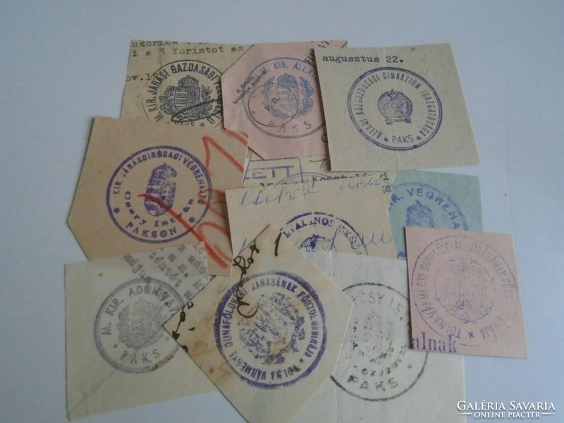 D202502 PAKS  régi bélyegző-lenyomatok   11 db.   kb 1900-1950's