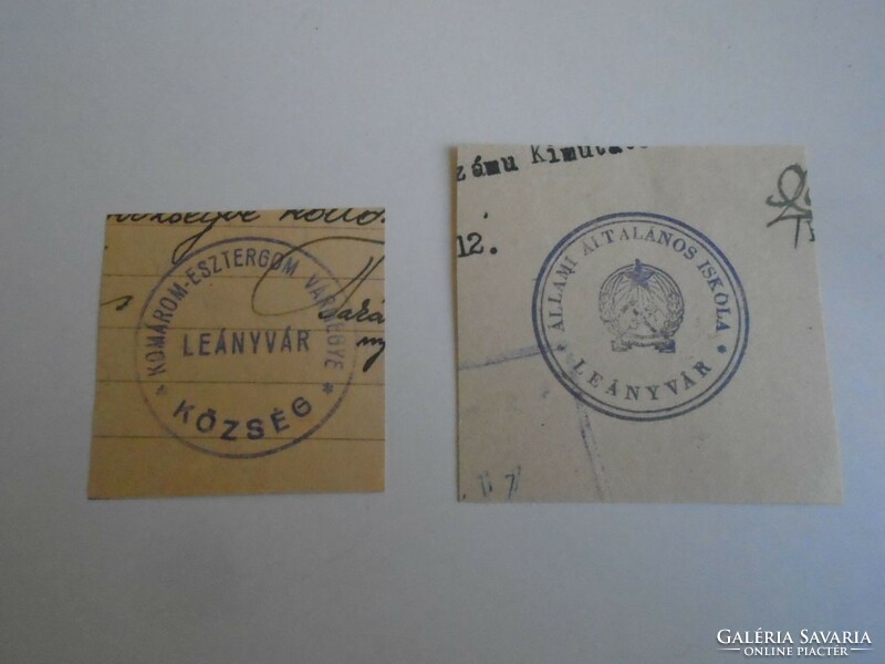 D202467  LEÁNYVÁR  régi bélyegző-lenyomatok  2 db.   kb 1900-1950's