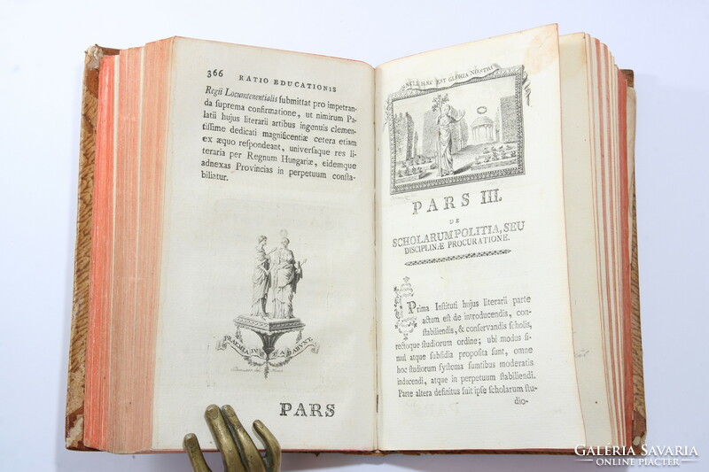 1777 - Mária Terézia tanügyi rendelete a Ratio Educationis Első kiadás Dúsan aranyozott félbőr kötés
