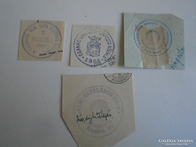 D202457 Kunágota old stamp impressions 4 pcs. About 1900-1950's
