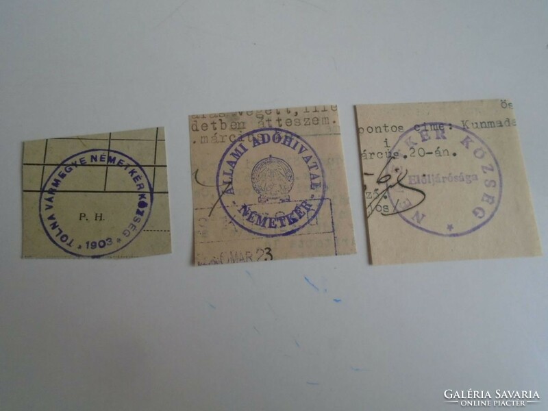 D202488  NÉMETKÉR  régi bélyegző-lenyomatok  3 db.   kb 1900-1950's