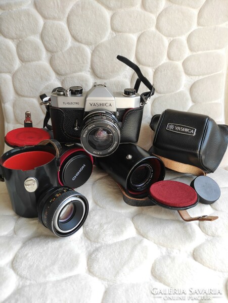 YASHICA vintage fényképezőgép és objektív csomag Gönczi "Maxi" fotóművész hagyatéka