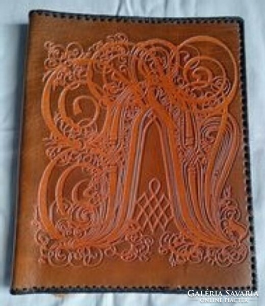 Retro, unused engraved faux leather book cover