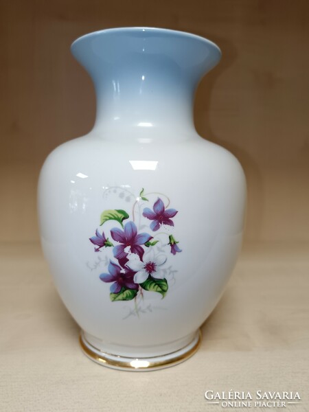 Hollóháza violet patterned vase