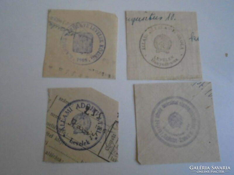 D202470 LEVELEK KÖZSÉG   régi bélyegző-lenyomatok  4 db.   kb 1900-1950's