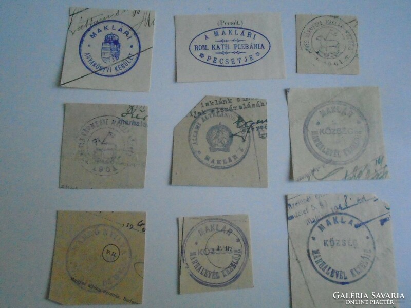 D202474 Maklár old stamp impressions 9 pcs. About 1900-1950's