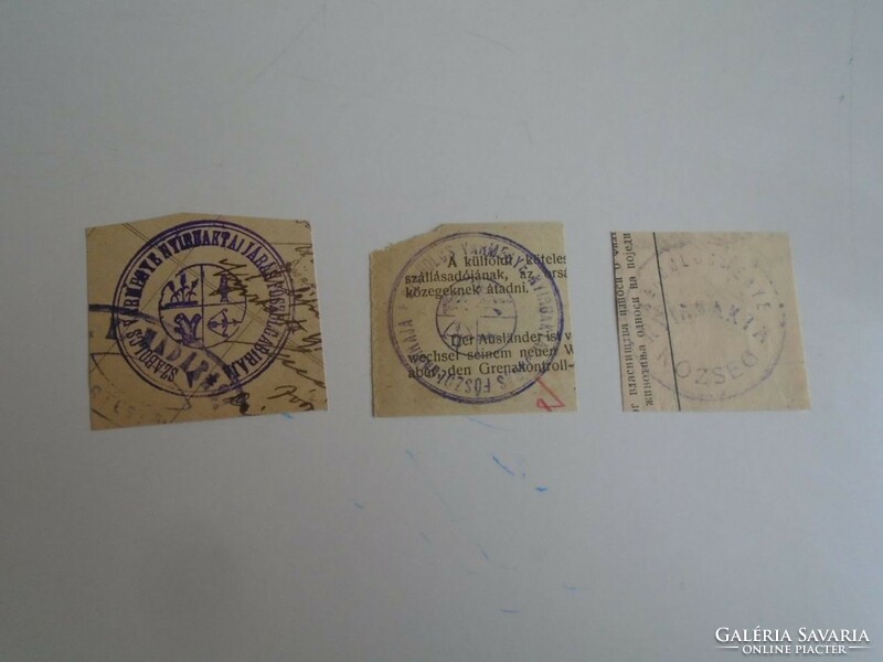 D202494 birch bark old stamp impressions 3 pcs. About 1900-1950's