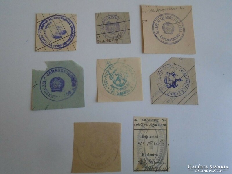D202460 KUNSZENTMIKLÓS  régi bélyegző-lenyomatok  8+ db.   kb 1900-1950's