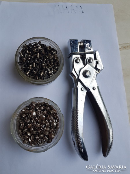 Riveting pliers with rivets