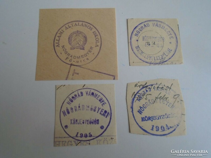 D202489  NÓGRÁDMEGYER   régi bélyegző-lenyomatok  4 db.   kb 1900-1950's