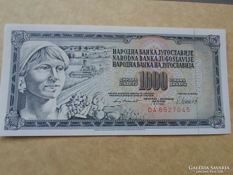 Jugoszlávia 1000 Dinar