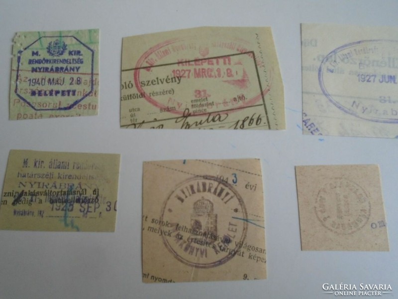 D202492  NYÍRÁBRÁNY   régi bélyegző-lenyomatok 9 db.   kb 1900-1950's