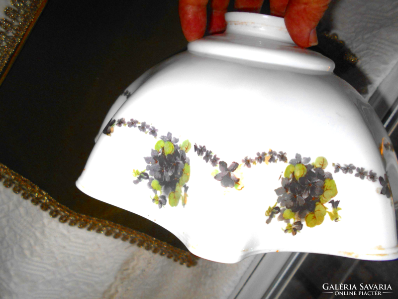 Nice painted violet patterned opal glass shade - for a single-branch lamp