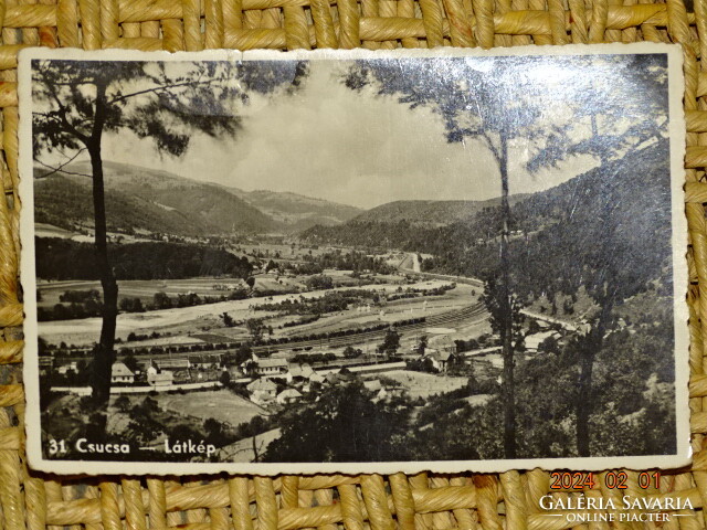 Old postcard postcard Transylvania summit - view, railway