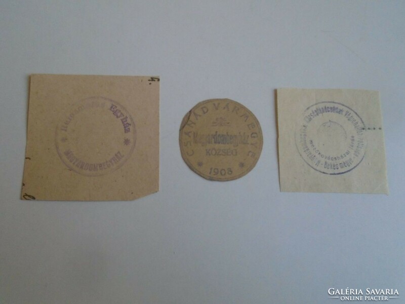 D202473 MAGYARDOMBEGYHÁZ  régi bélyegző-lenyomatok  3 db.   kb 1900-1950's