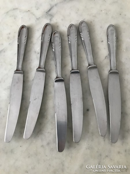 Vintage retro crown Gerlach stainless steel knives 6 pcs