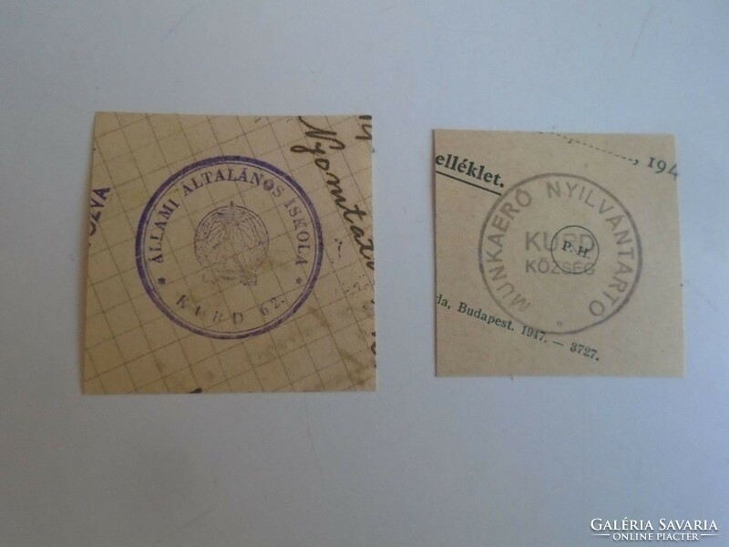 D202461 KURD  régi bélyegző-lenyomatok  2 db.   kb 1900-1950's