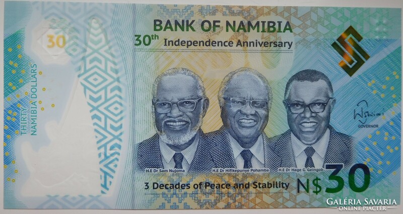 Namíbia 30 dollár 2020 UNC  Polimer