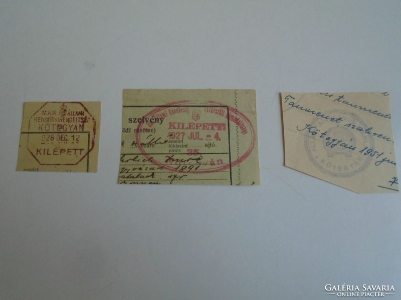 D202453 KÖTEGYÁN  régi bélyegző-lenyomatok  3 db.   kb 1900-1950's