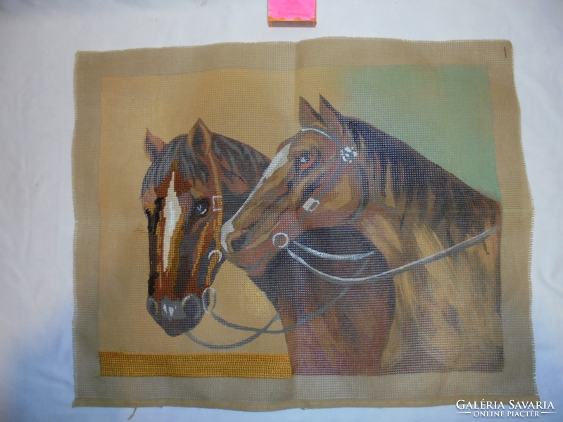 Tapestry picture base - horses - just started embroidery